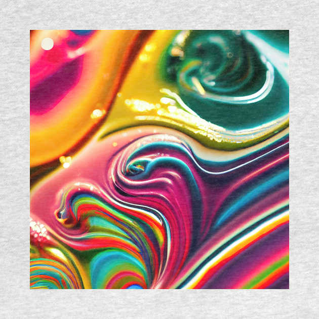 Liquid Colors Flowing Infinitely - Heavy Texture Swirling Thick Wet Paint - Abstract Inspirational Rainbow Drips by JensenArtCo